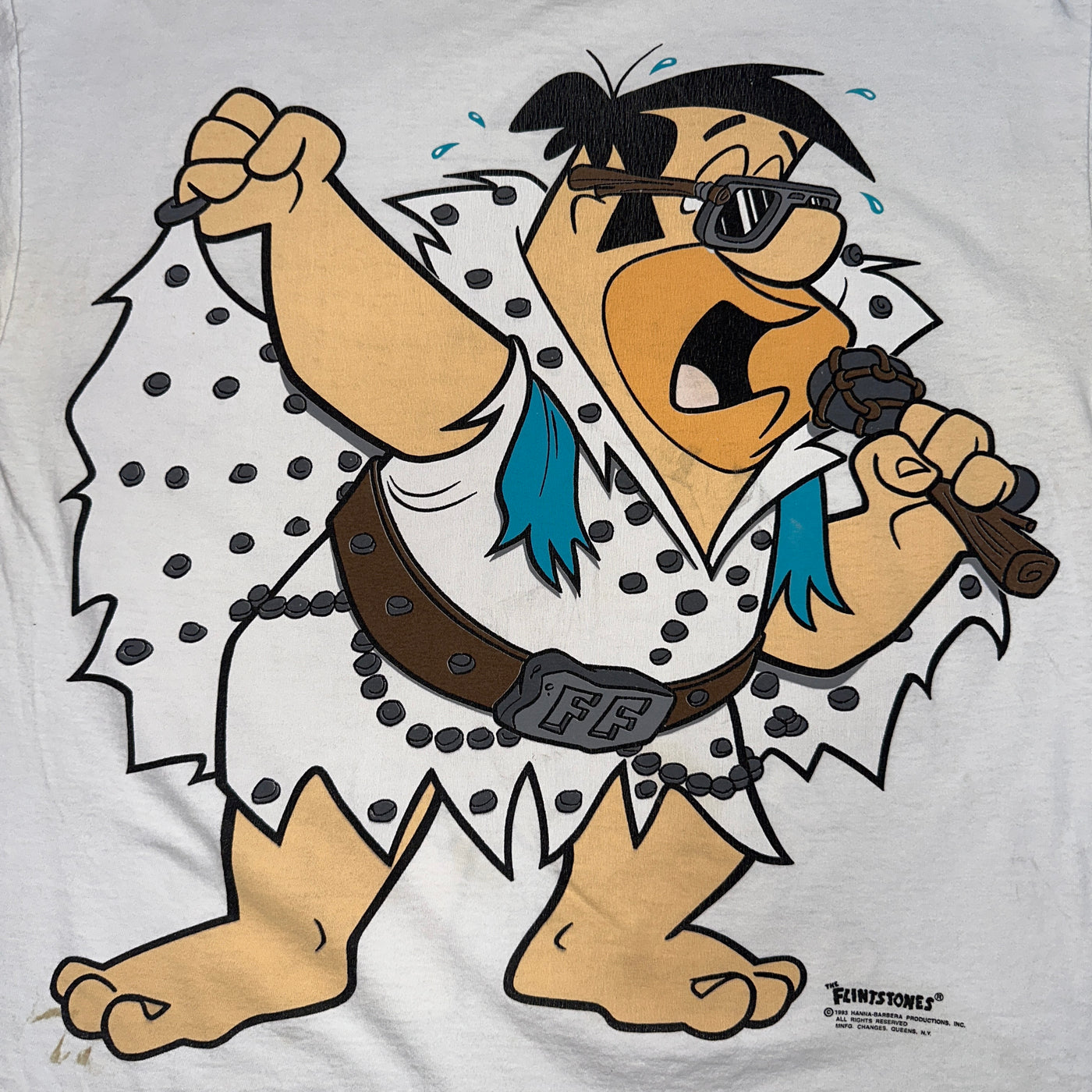'93 The Flintstones "The King of Bedrock & Roll" T-shirt sz XL