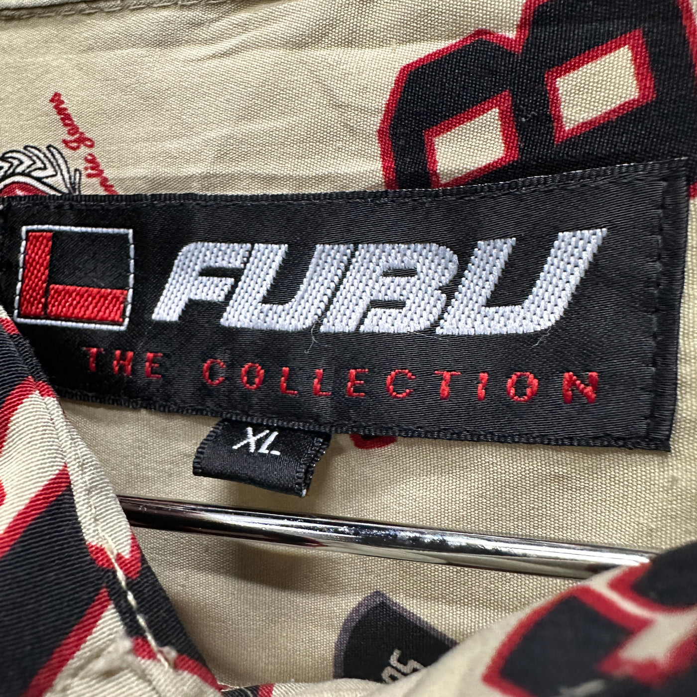 90's Fubu Logo Pattern Beige Vintage Shirt sz XL