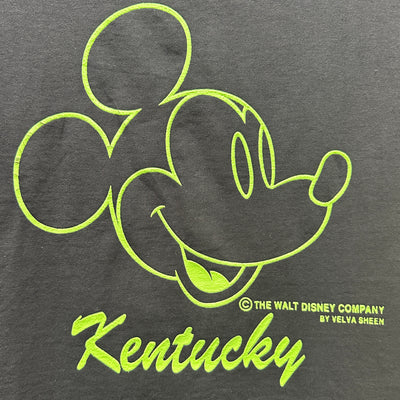 90's Mickey Mouse Neon Green Kentucky Black Cartoon T-shirt sz M