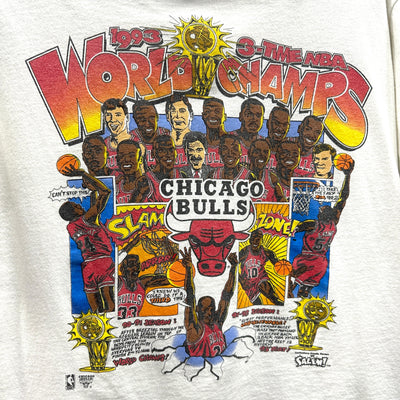 '93 World Champs Chicago Bulls White Sports T-shirt sz L