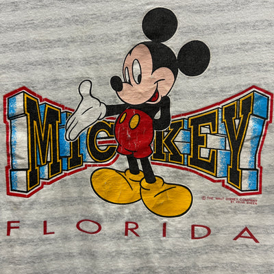 90's Mickey Mouse Florida Striped Cartoon T-shirt sz L