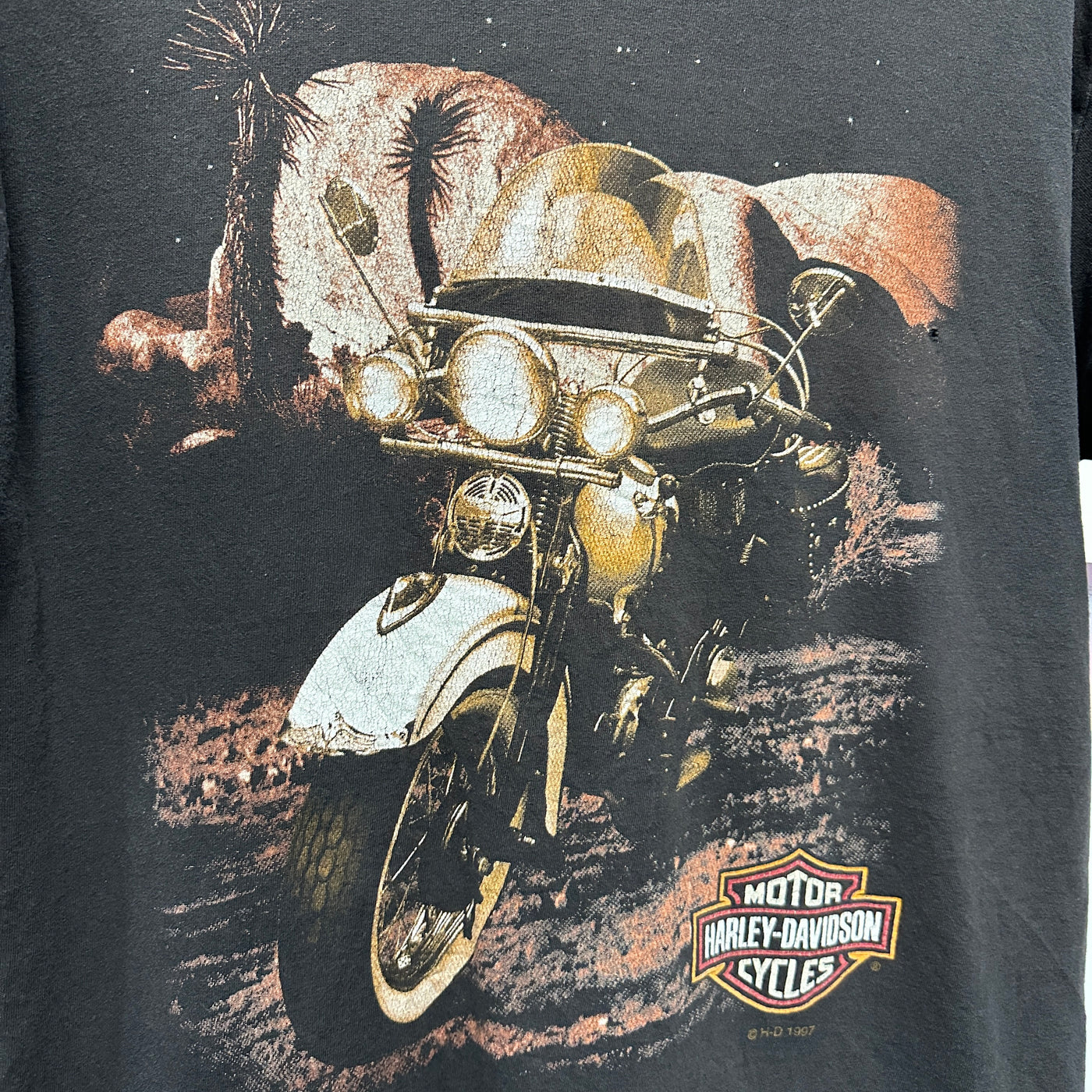 '97 Motorcycle Black Harley Davidson T-shirt sz L