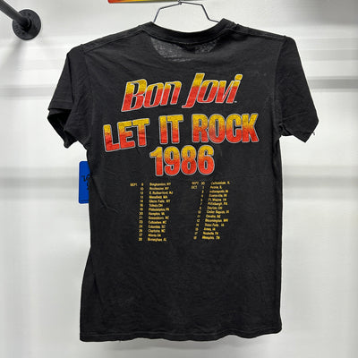'86 Bon Jovi Tour Black Music T-Shirt sz M
