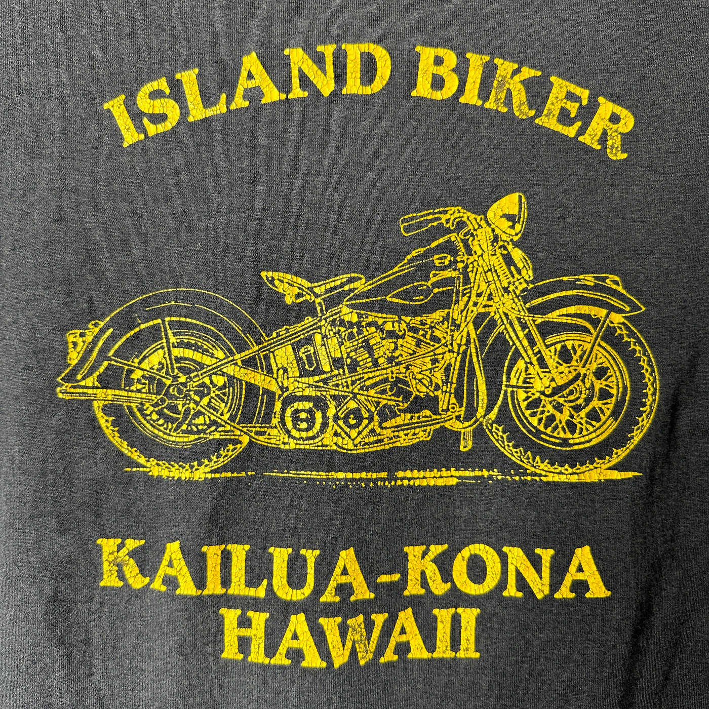 '91 Harley Davidson 3D Emblem "Live to Ride Gold" Kona Hawaii T-shirt sz 2XL