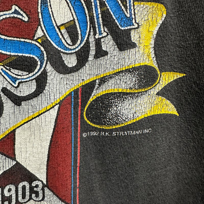 '92 Eagle American Flag Black Harley Davidson T-Shirt sz L