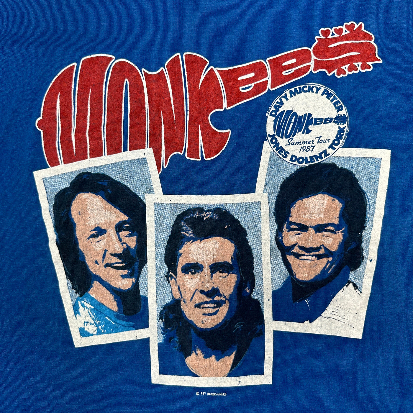 '87 The Monkees Summer Tour Blue T-shirt sz M