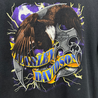00's Lightning Storm American Eagle Black Harley Davidson T-shirt sz XL