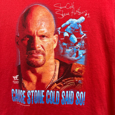 98' Steve Austin Stone Cold #1 Red WWF Wrestling Tank Top sz XL