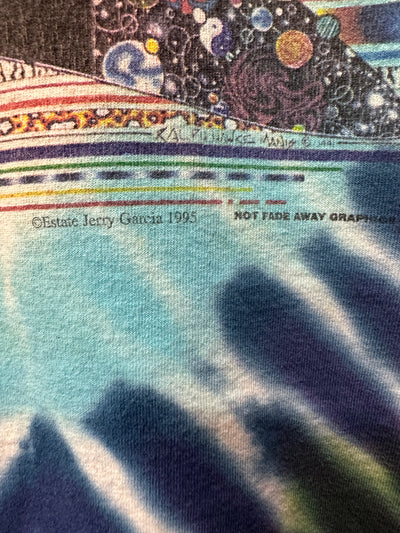 '95 Jerry Garcia Blue Tie Dye Music T-Shirt sz XL