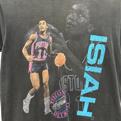 80's Isiah Thomas Pistons Black Sports T-shirt sz L