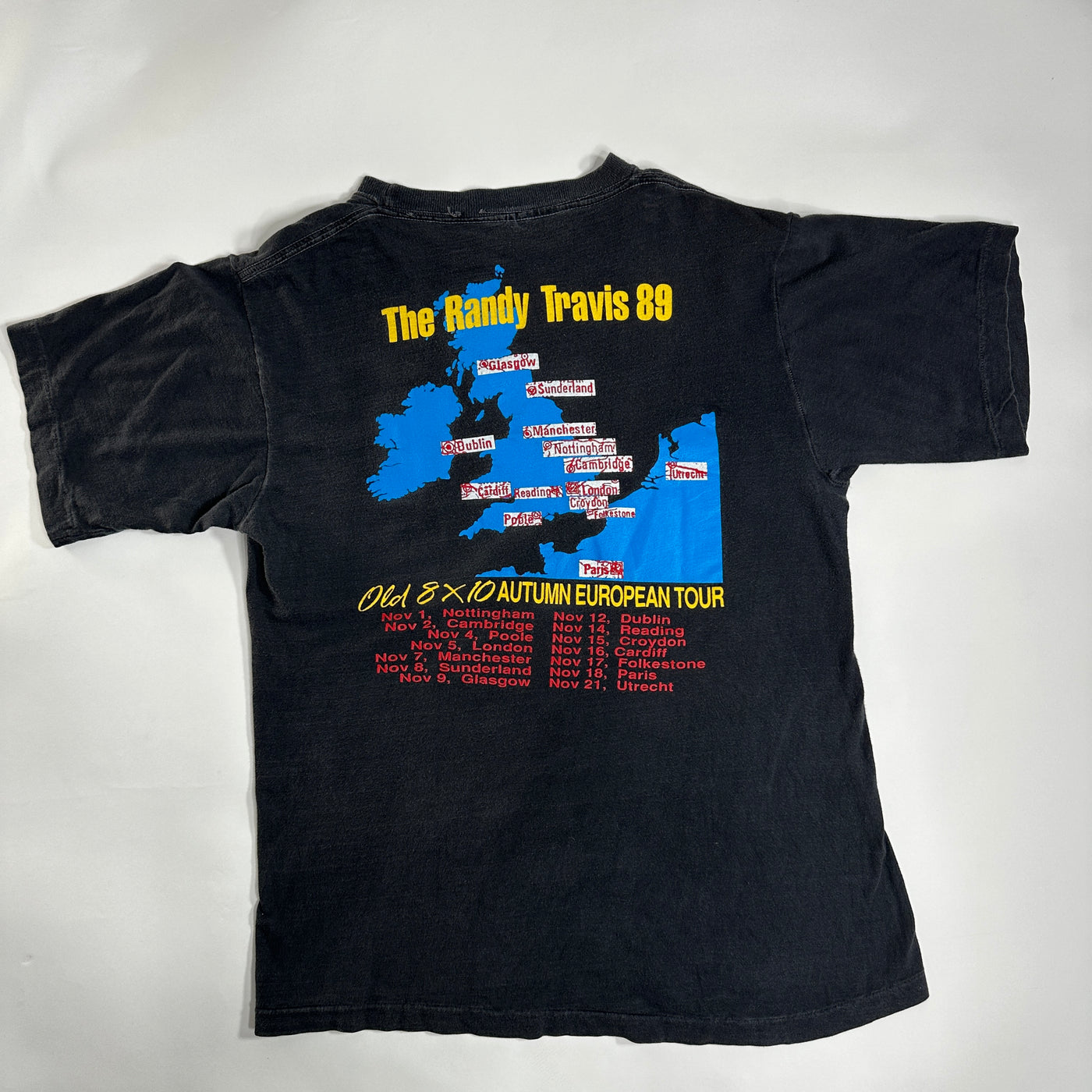 1989 Randy Travis Tour Black Music T-shirt sz XL
