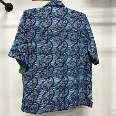 90's No Boundaries Dragon Print Blue Vintage Shirt sz L