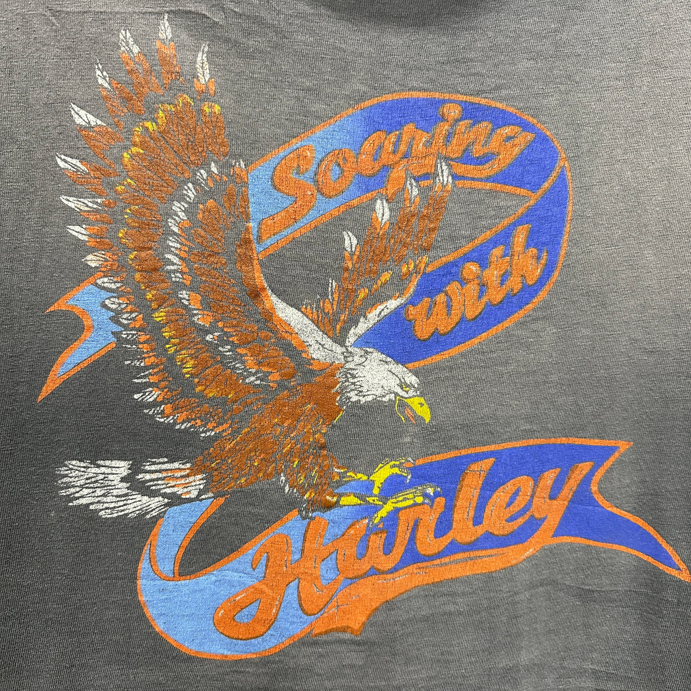 90's "Soaring With Harley" American Eagle Grey Harley Davidson T-shirt sz XL