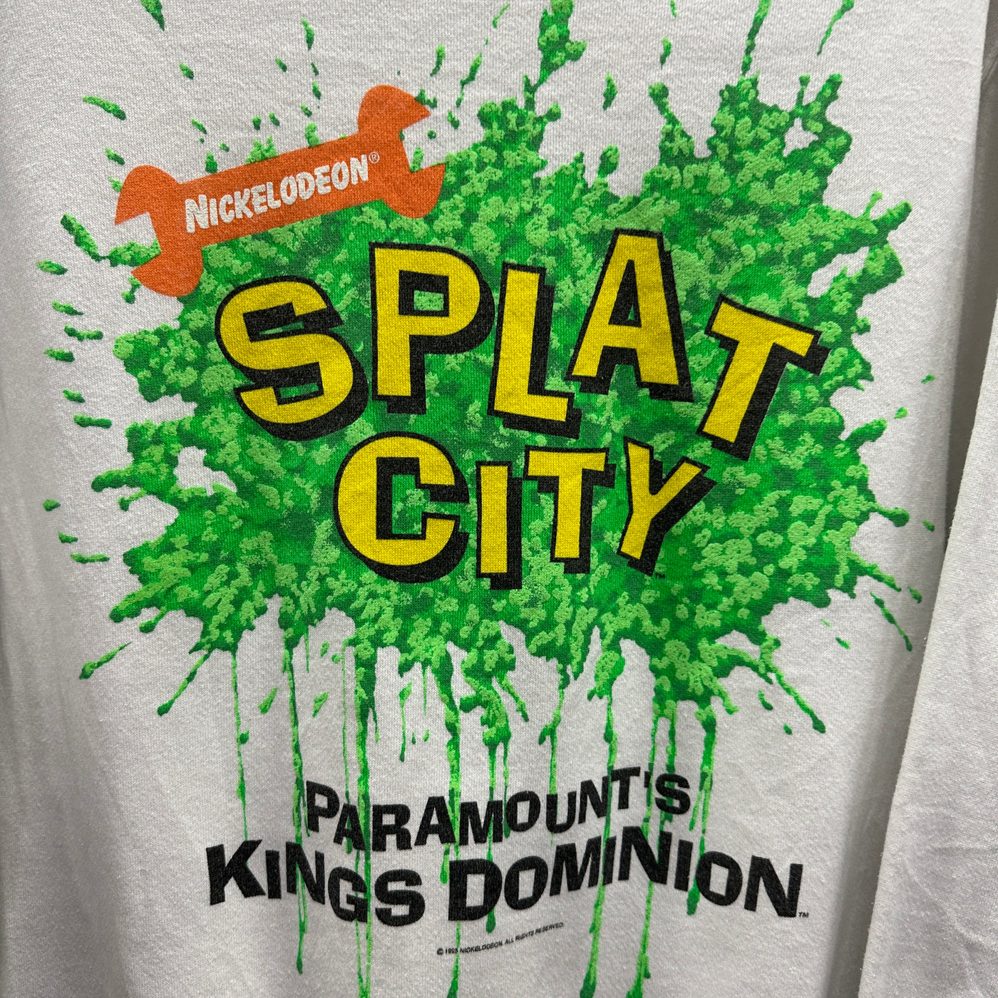 '95 Nickelodeon Splat City White Cartoon Sweatshirt sz M