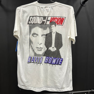'90 David Bowie Sound + Vision Tour White Music T-Shirt sz XL