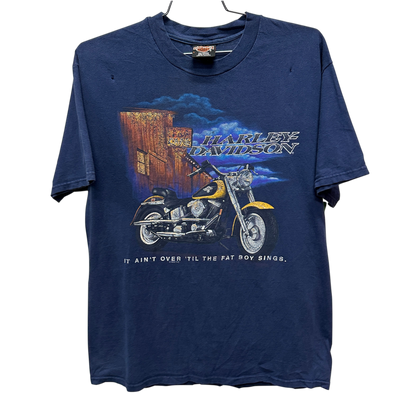 '96 Motorcycle Blue Harley Davidson T-Shirt sz L