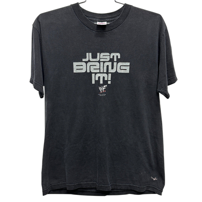 '00 The Rock "Just Bring It" Black WWF Wrestling T-shirt sz L