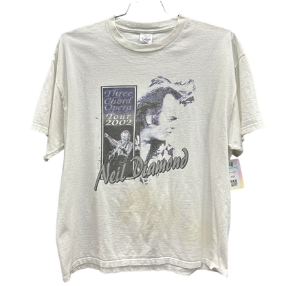 '02 Neil Diamond Tour White Music T-Shirt sz XL